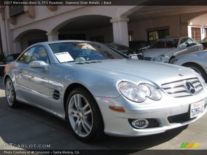 Diamond Silver Metallic / Black 2007 Mercedes-Benz SL 550 Roadster
