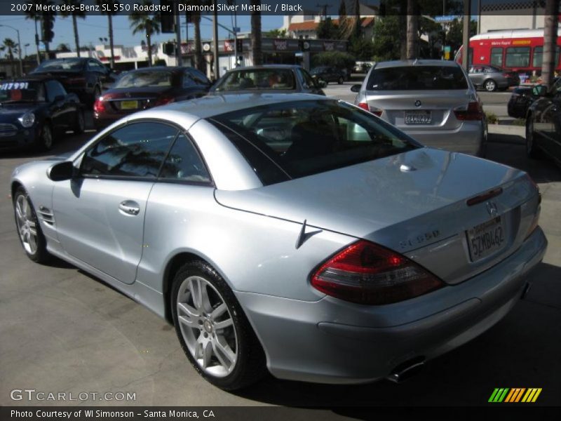 Diamond Silver Metallic / Black 2007 Mercedes-Benz SL 550 Roadster