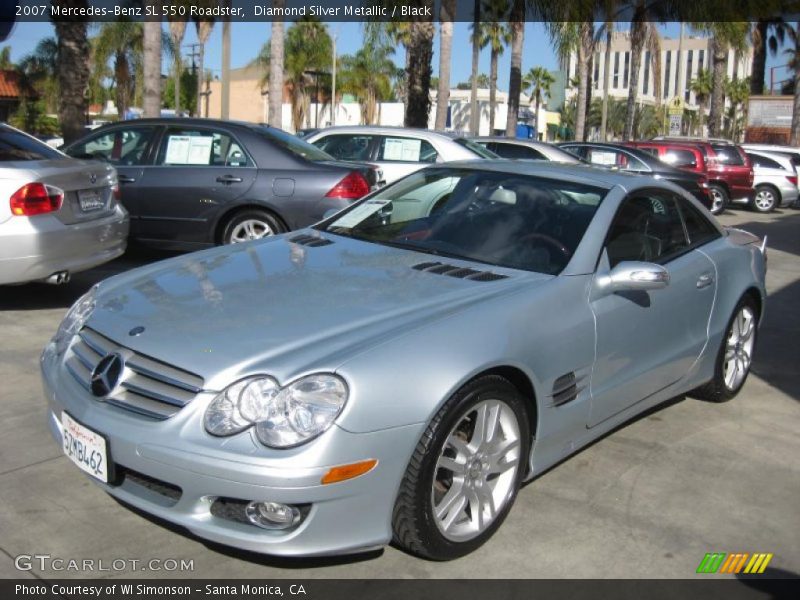 Diamond Silver Metallic / Black 2007 Mercedes-Benz SL 550 Roadster