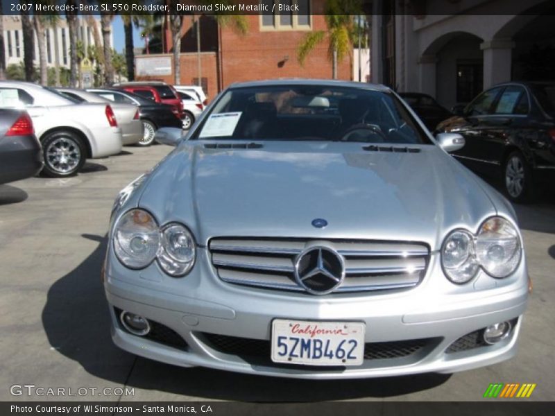 Diamond Silver Metallic / Black 2007 Mercedes-Benz SL 550 Roadster