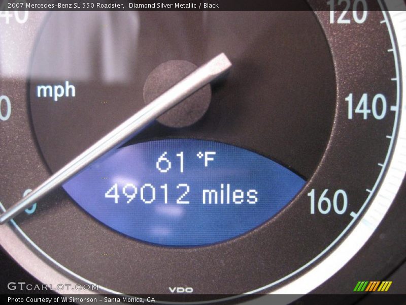 Diamond Silver Metallic / Black 2007 Mercedes-Benz SL 550 Roadster
