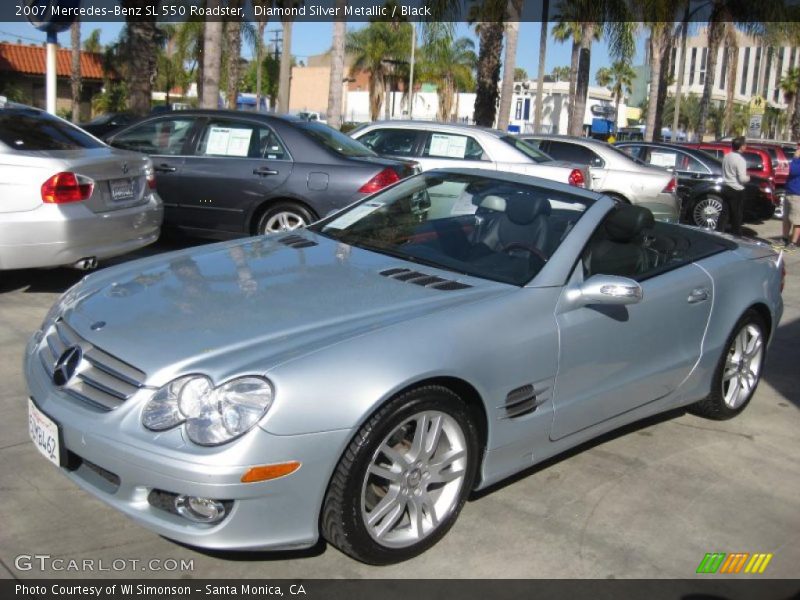 Diamond Silver Metallic / Black 2007 Mercedes-Benz SL 550 Roadster
