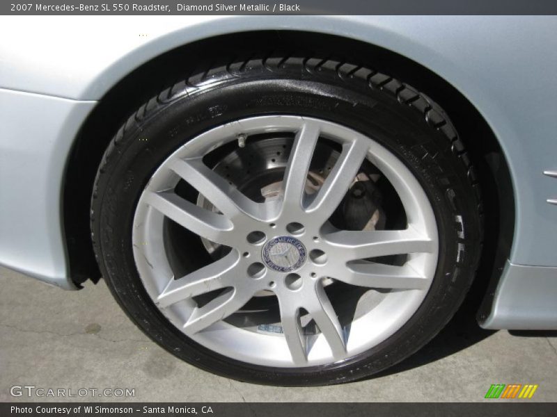Diamond Silver Metallic / Black 2007 Mercedes-Benz SL 550 Roadster