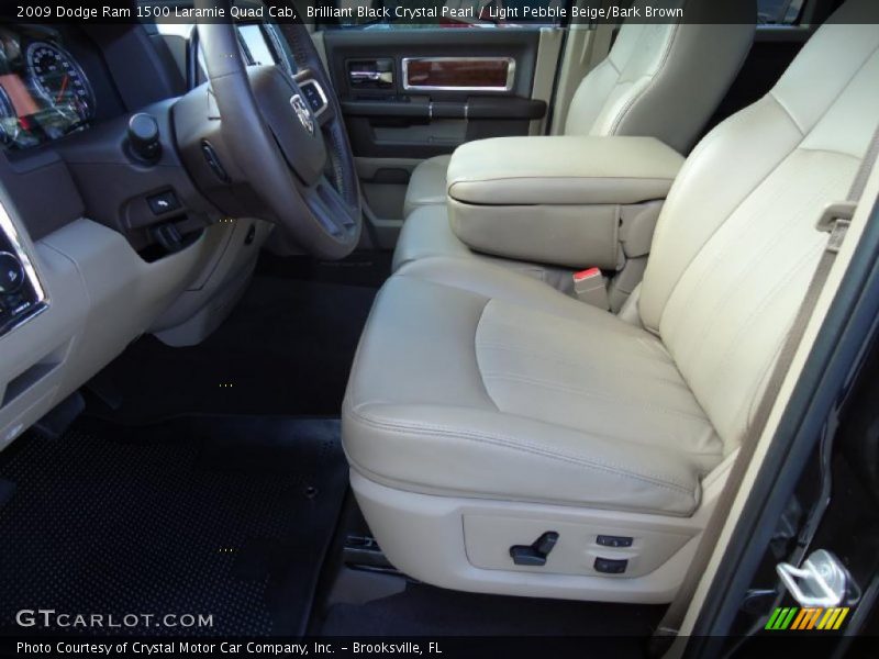 Brilliant Black Crystal Pearl / Light Pebble Beige/Bark Brown 2009 Dodge Ram 1500 Laramie Quad Cab