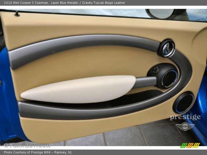 Laser Blue Metallic / Gravity Tuscan Beige Leather 2010 Mini Cooper S Clubman
