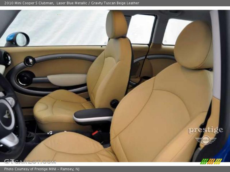 Laser Blue Metallic / Gravity Tuscan Beige Leather 2010 Mini Cooper S Clubman