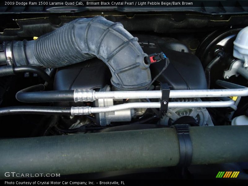 Brilliant Black Crystal Pearl / Light Pebble Beige/Bark Brown 2009 Dodge Ram 1500 Laramie Quad Cab