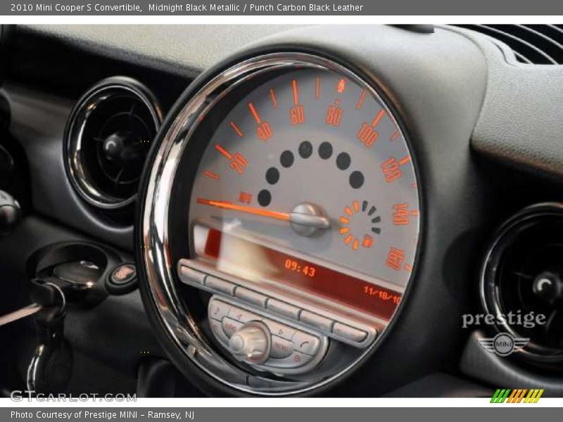 Midnight Black Metallic / Punch Carbon Black Leather 2010 Mini Cooper S Convertible