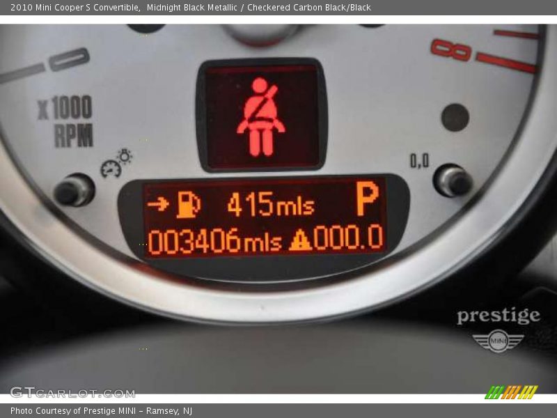 Midnight Black Metallic / Checkered Carbon Black/Black 2010 Mini Cooper S Convertible