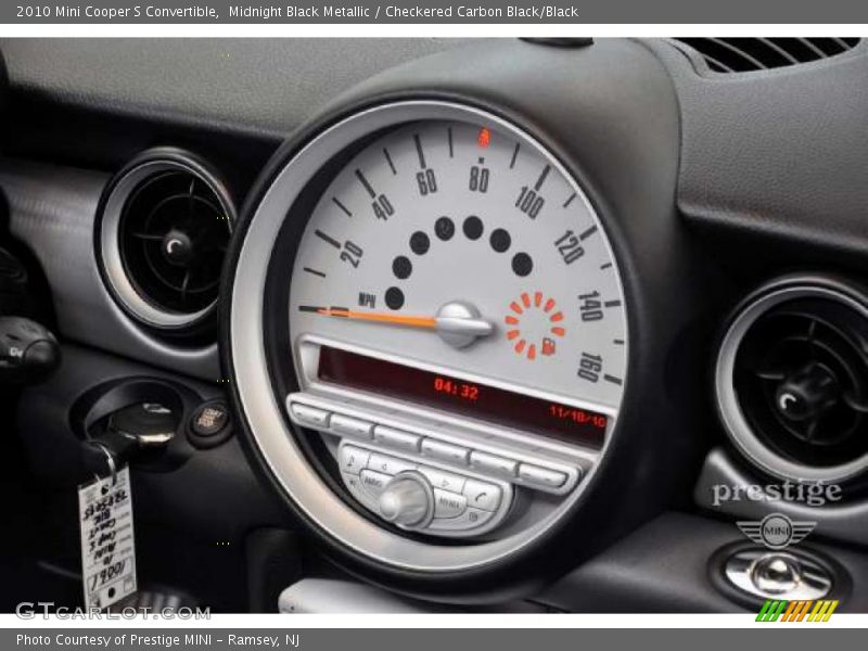 Midnight Black Metallic / Checkered Carbon Black/Black 2010 Mini Cooper S Convertible