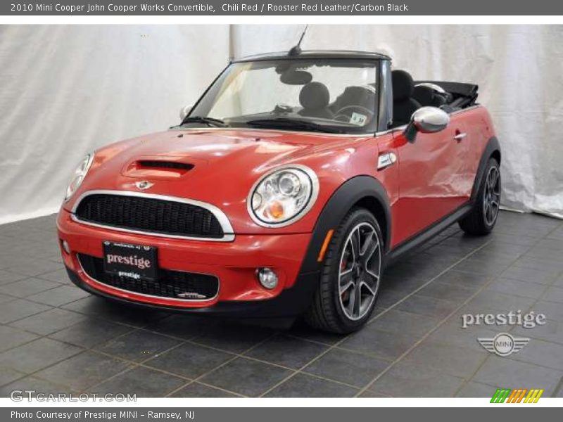 Chili Red / Rooster Red Leather/Carbon Black 2010 Mini Cooper John Cooper Works Convertible