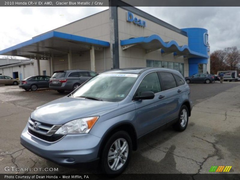Glacier Blue Metallic / Gray 2010 Honda CR-V EX AWD