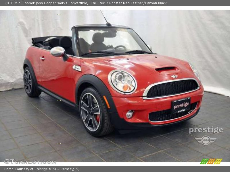 Chili Red / Rooster Red Leather/Carbon Black 2010 Mini Cooper John Cooper Works Convertible