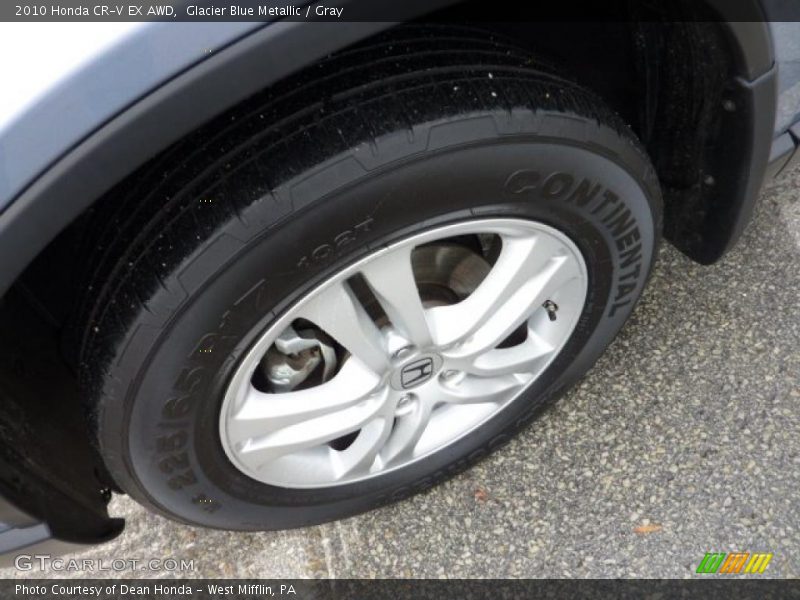 Glacier Blue Metallic / Gray 2010 Honda CR-V EX AWD