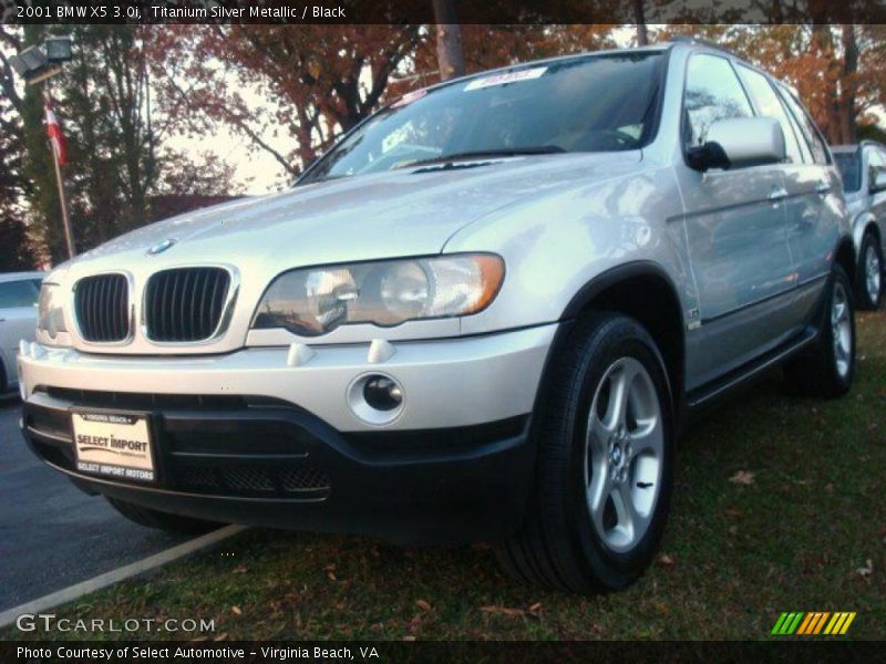 Titanium Silver Metallic / Black 2001 BMW X5 3.0i