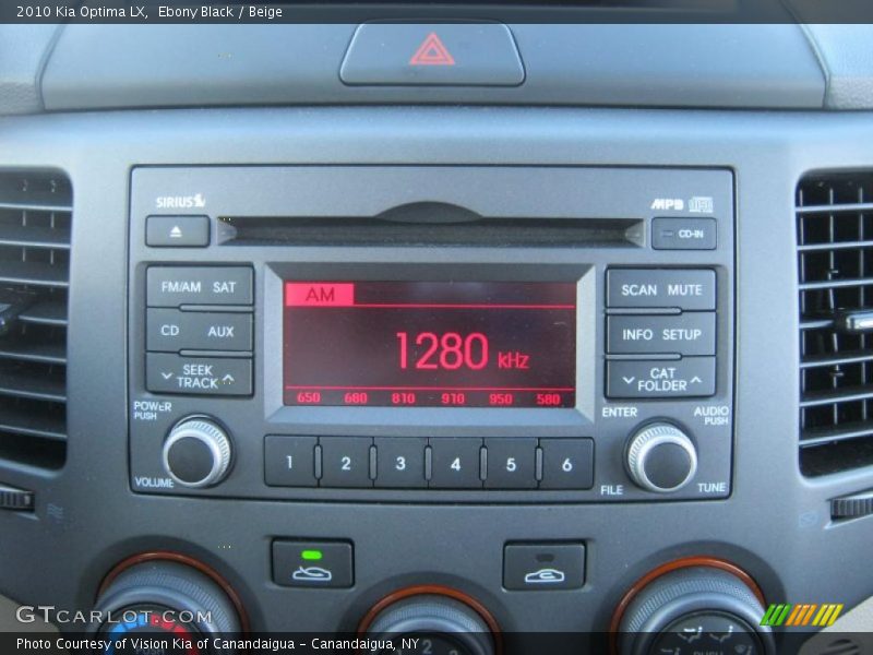 Ebony Black / Beige 2010 Kia Optima LX