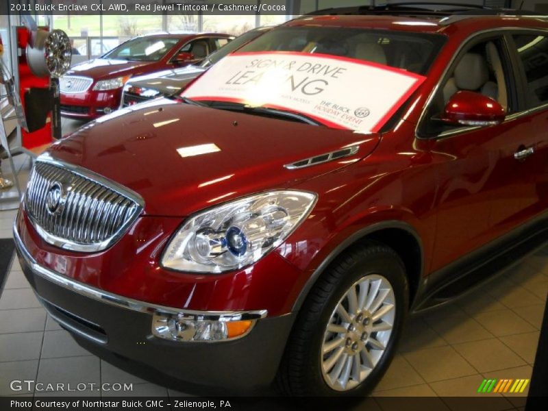 Red Jewel Tintcoat / Cashmere/Cocoa 2011 Buick Enclave CXL AWD