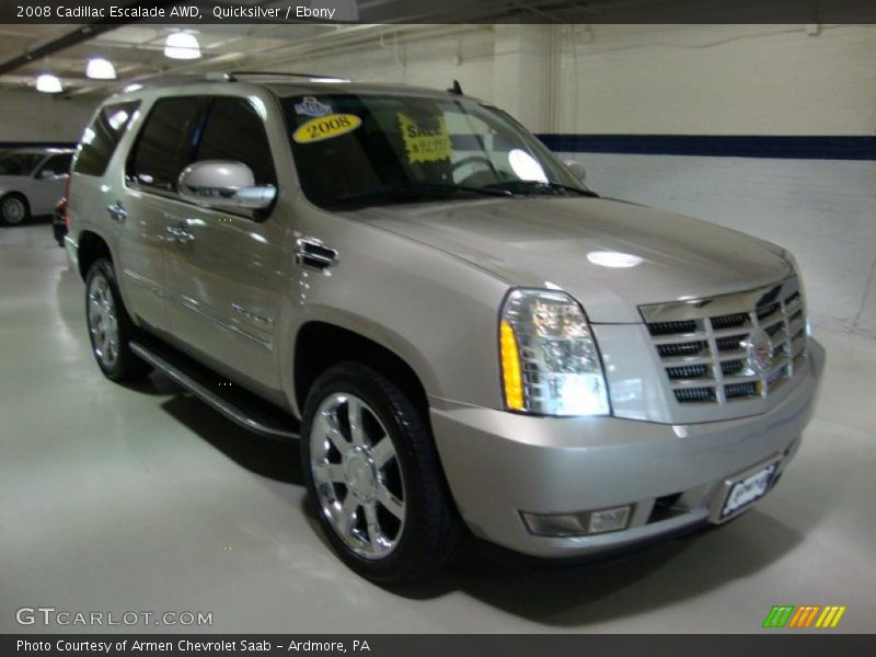 Quicksilver / Ebony 2008 Cadillac Escalade AWD