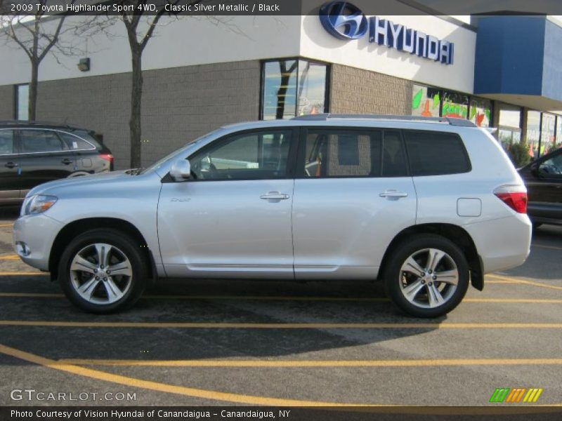 Classic Silver Metallic / Black 2009 Toyota Highlander Sport 4WD