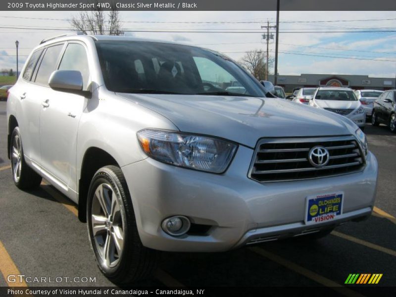Classic Silver Metallic / Black 2009 Toyota Highlander Sport 4WD