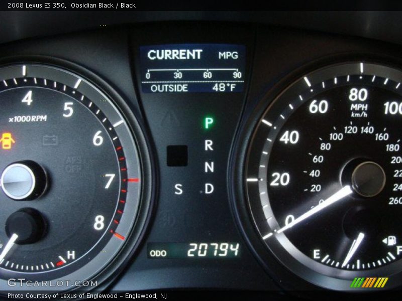 Obsidian Black / Black 2008 Lexus ES 350