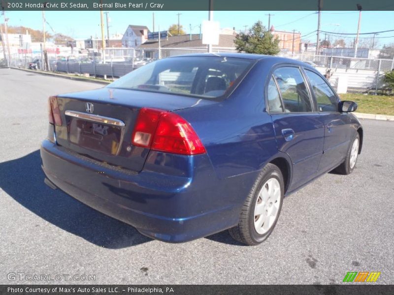 Eternal Blue Pearl / Gray 2002 Honda Civic EX Sedan