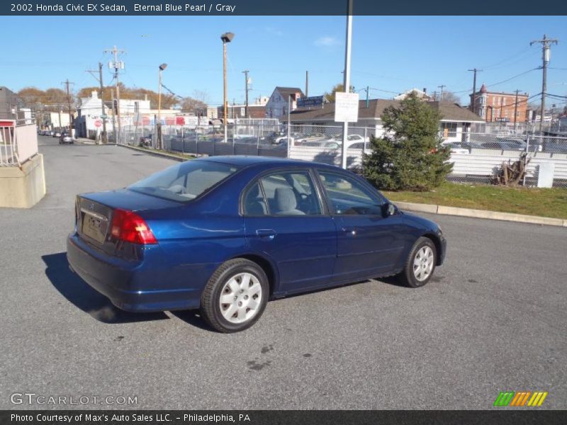 Eternal Blue Pearl / Gray 2002 Honda Civic EX Sedan