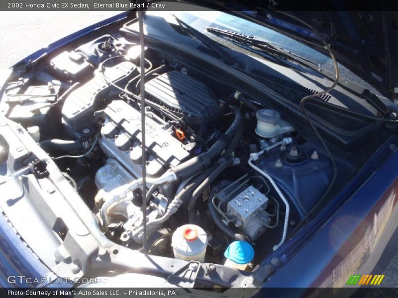 Eternal Blue Pearl / Gray 2002 Honda Civic EX Sedan