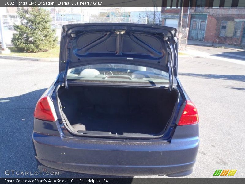 Eternal Blue Pearl / Gray 2002 Honda Civic EX Sedan