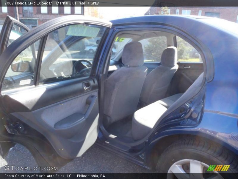 Eternal Blue Pearl / Gray 2002 Honda Civic EX Sedan