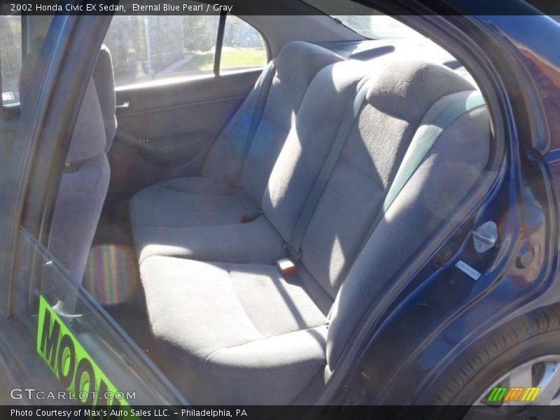 Eternal Blue Pearl / Gray 2002 Honda Civic EX Sedan
