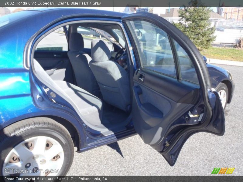 Eternal Blue Pearl / Gray 2002 Honda Civic EX Sedan