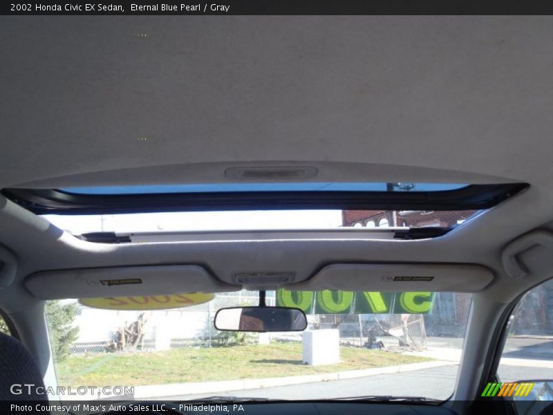 Eternal Blue Pearl / Gray 2002 Honda Civic EX Sedan