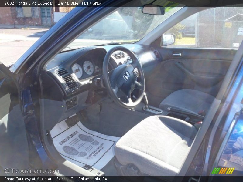 Eternal Blue Pearl / Gray 2002 Honda Civic EX Sedan