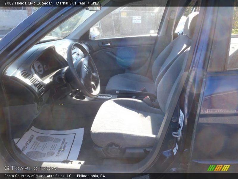 Eternal Blue Pearl / Gray 2002 Honda Civic EX Sedan