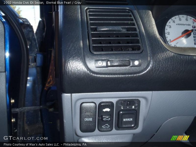 Eternal Blue Pearl / Gray 2002 Honda Civic EX Sedan