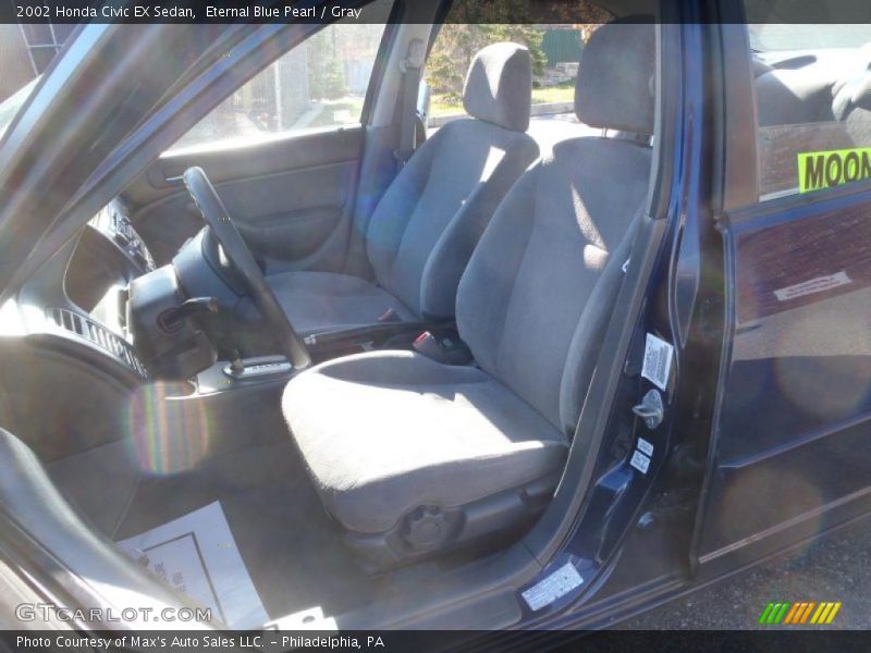 Eternal Blue Pearl / Gray 2002 Honda Civic EX Sedan