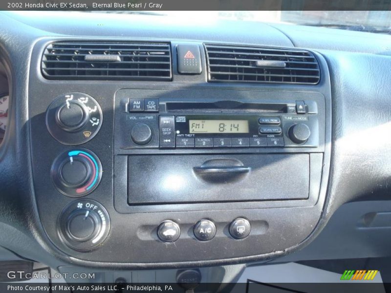 Eternal Blue Pearl / Gray 2002 Honda Civic EX Sedan