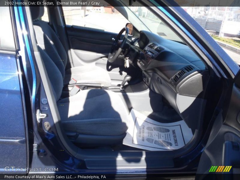 Eternal Blue Pearl / Gray 2002 Honda Civic EX Sedan