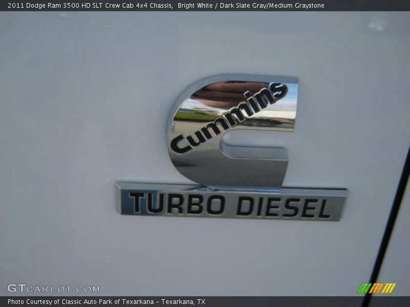 Bright White / Dark Slate Gray/Medium Graystone 2011 Dodge Ram 3500 HD SLT Crew Cab 4x4 Chassis