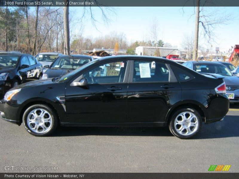 Black / Charcoal Black 2008 Ford Focus SES Sedan