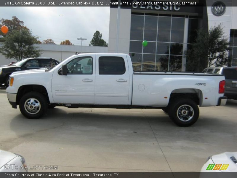 Summit White / Very Dark Cashmere/Light Cashmere 2011 GMC Sierra 2500HD SLT Extended Cab 4x4 Dually