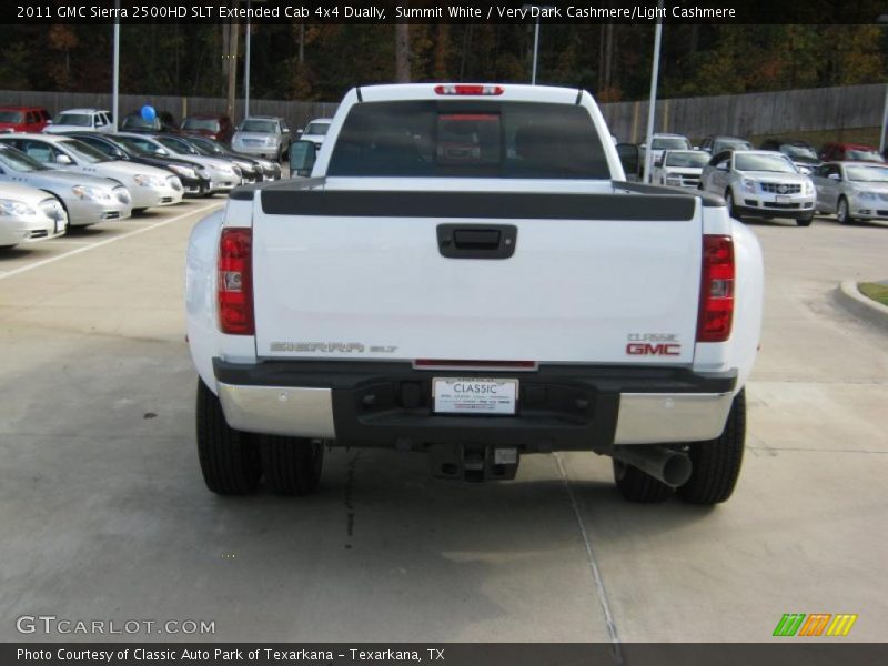 Summit White / Very Dark Cashmere/Light Cashmere 2011 GMC Sierra 2500HD SLT Extended Cab 4x4 Dually