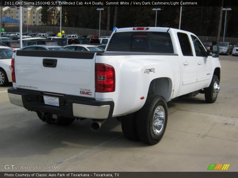 Summit White / Very Dark Cashmere/Light Cashmere 2011 GMC Sierra 2500HD SLT Extended Cab 4x4 Dually