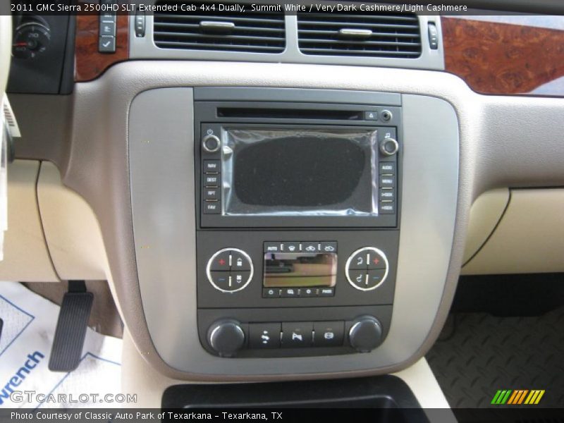 Summit White / Very Dark Cashmere/Light Cashmere 2011 GMC Sierra 2500HD SLT Extended Cab 4x4 Dually