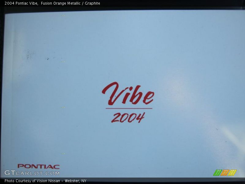 Fusion Orange Metallic / Graphite 2004 Pontiac Vibe