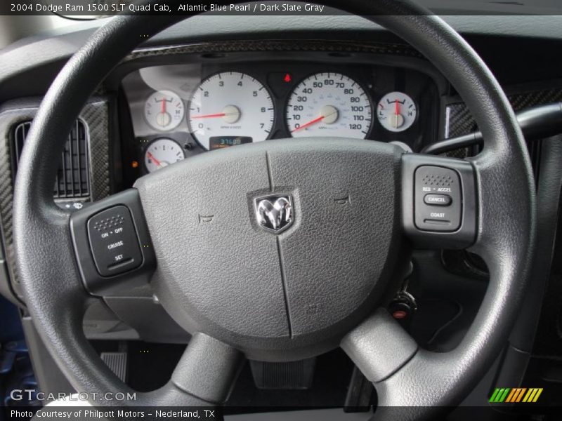 Atlantic Blue Pearl / Dark Slate Gray 2004 Dodge Ram 1500 SLT Quad Cab