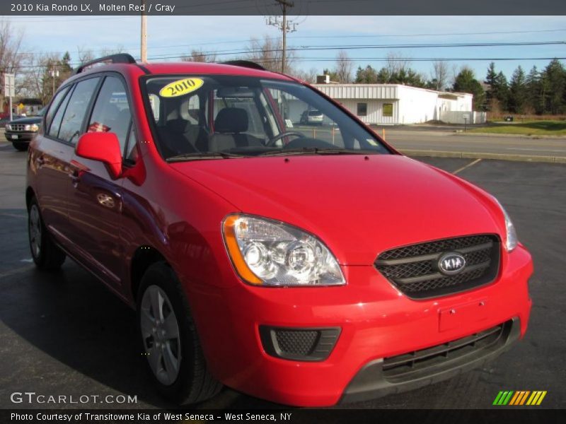 Molten Red / Gray 2010 Kia Rondo LX