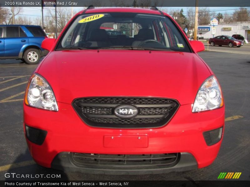 Molten Red / Gray 2010 Kia Rondo LX