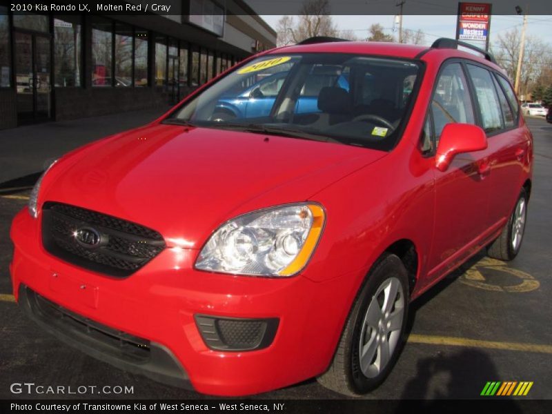 Molten Red / Gray 2010 Kia Rondo LX
